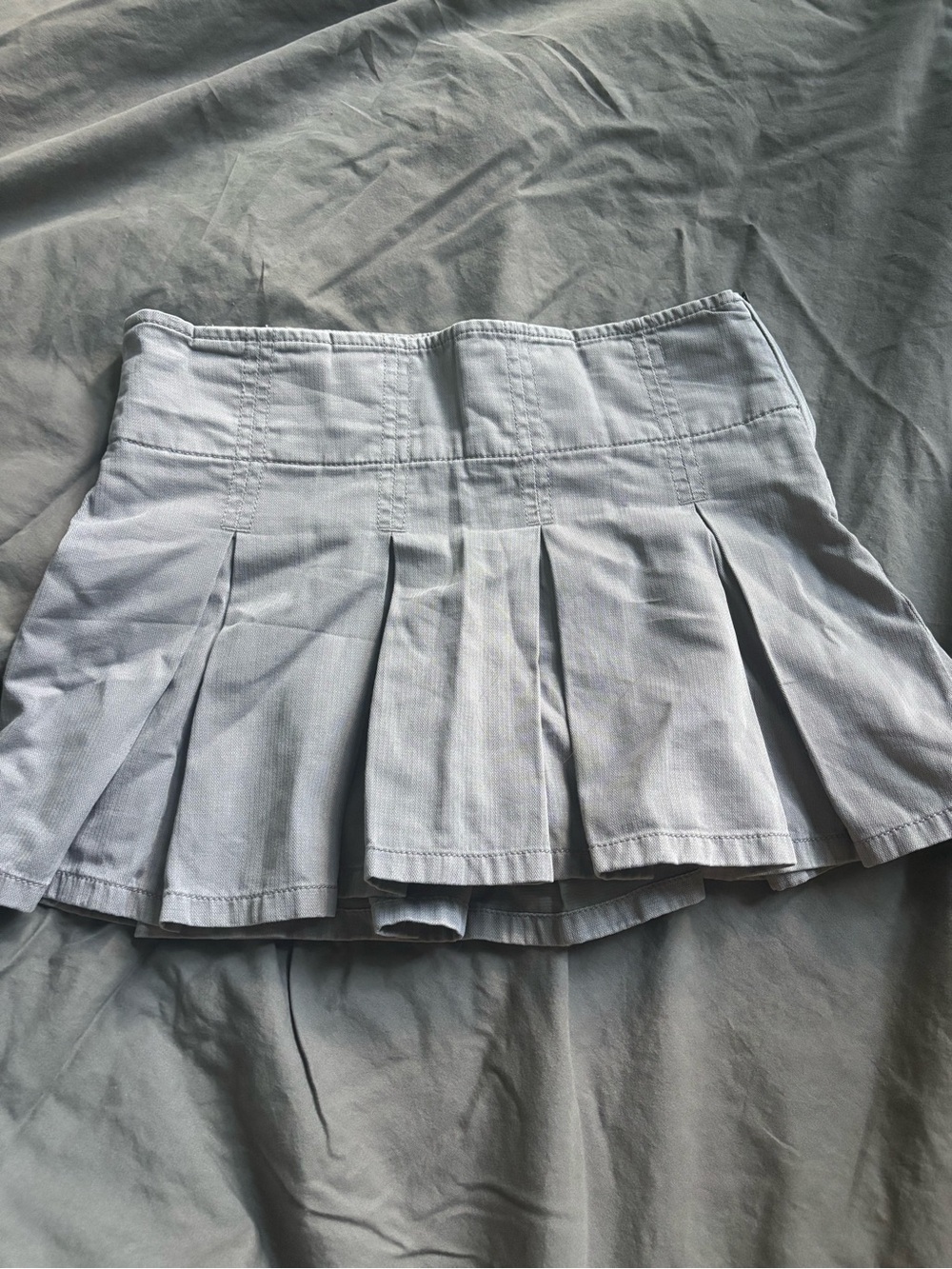 Garage Light Gray Pleated Mini Skirt
